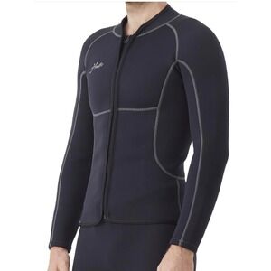 Hevto WetsuitTopMen XL Black Excellent 2mm Neoprene Long Sleeve Front Zip Jacket